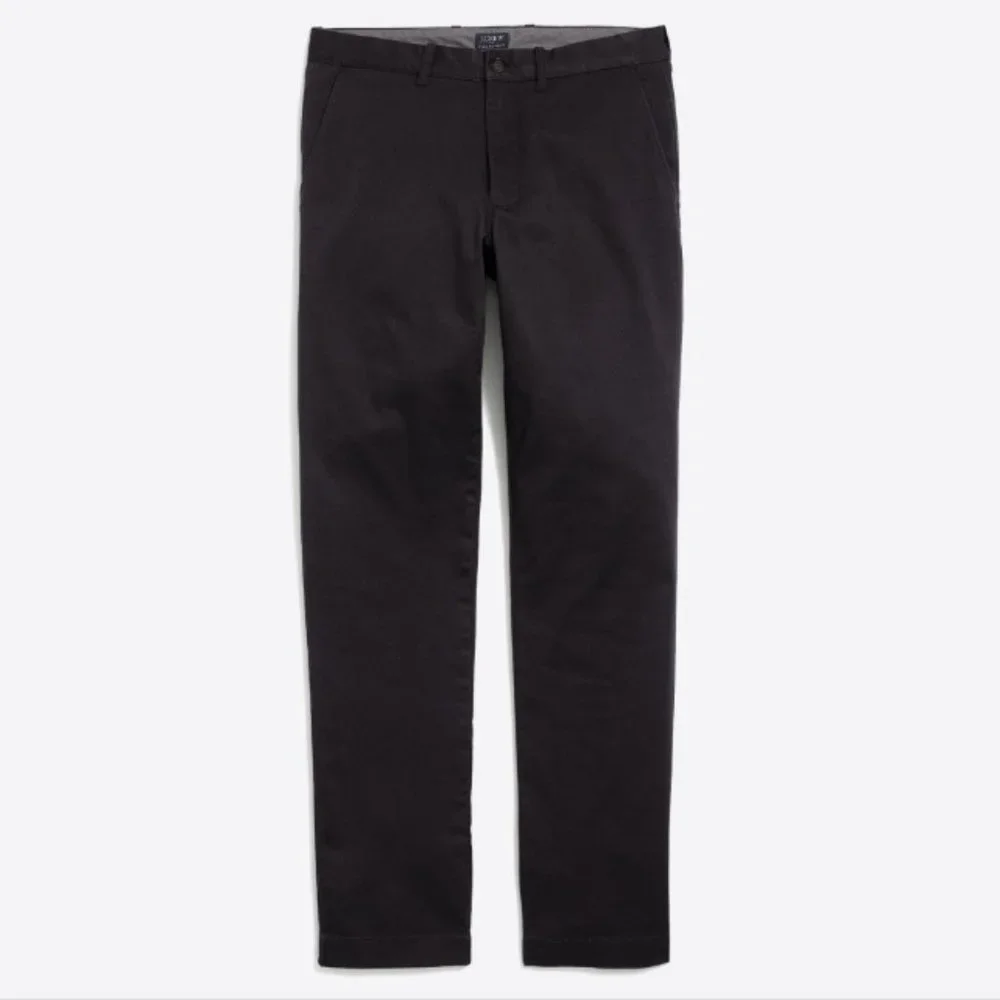 NWT J. Crew Straight Flex Mens 38x32 Black Preppy Business Casual Chino Pants - Picture 1 of 3
